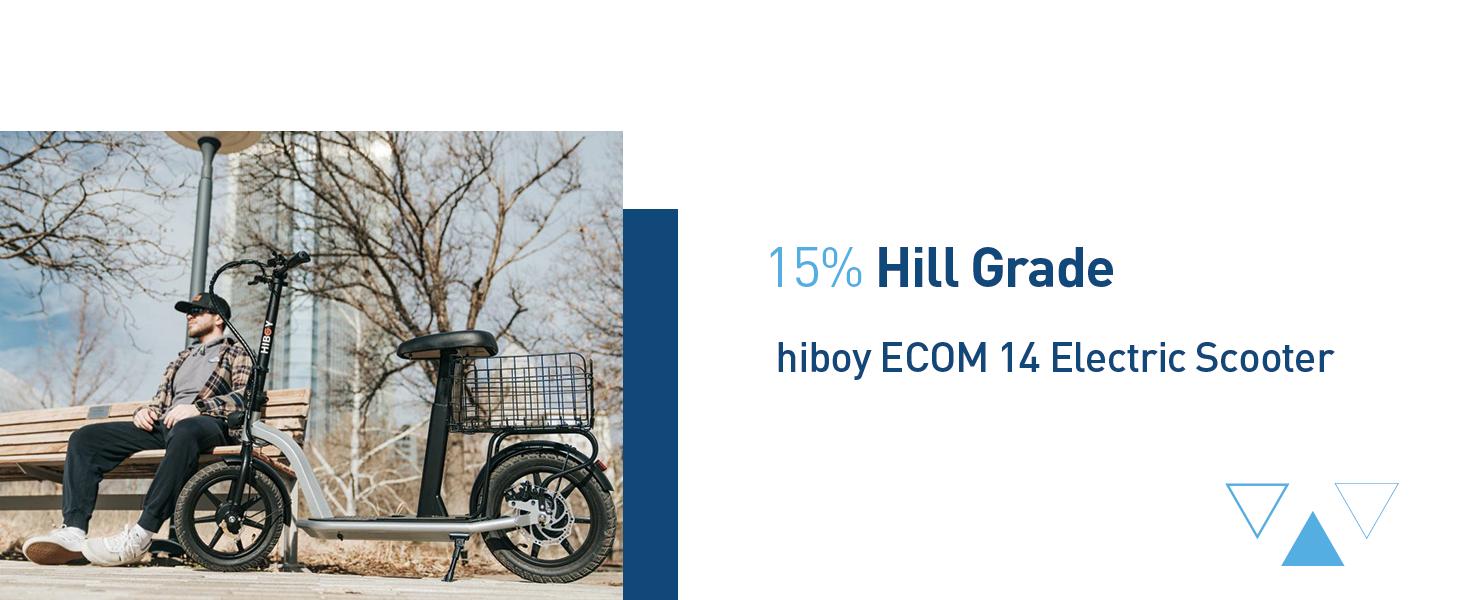 Hiboy ECOM 14 Electric Scooter - Electric Scooter for Adults - 31 Miles Long Range & 22Mph Folding Commuter Electric Scooter - Fat Tire Electric Scooter