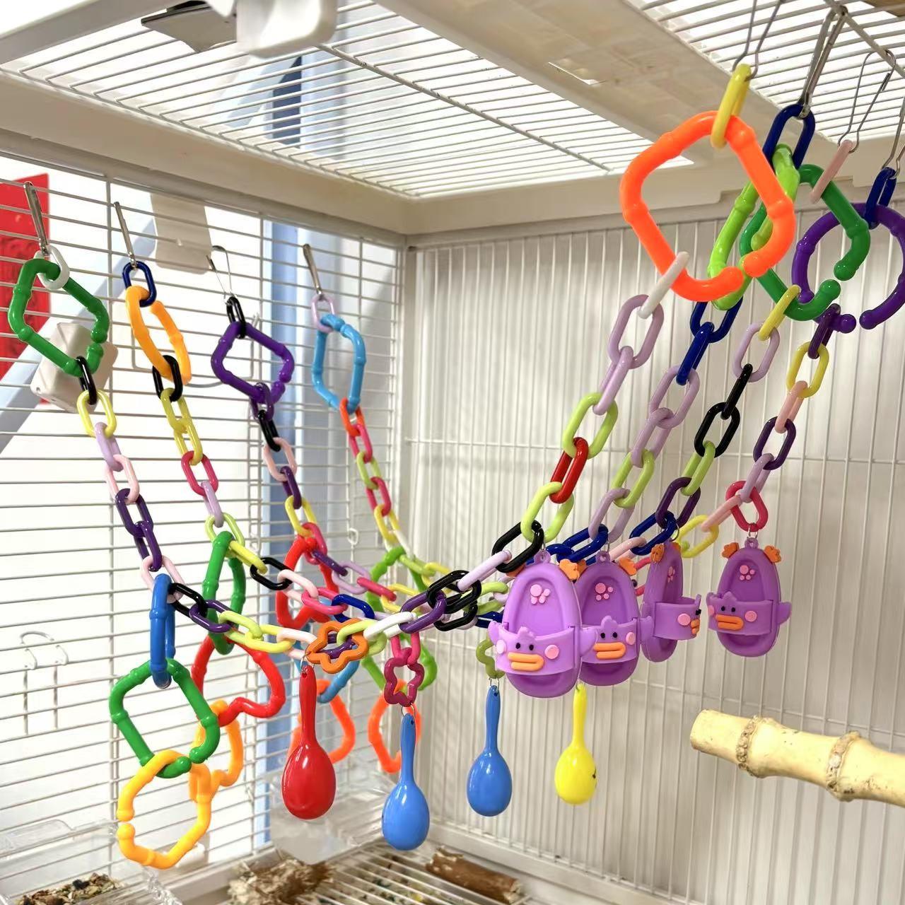 Parrot Toy for Climbing Biting Claws Training, Suitable for Medium-Sized Parrots, Bird Cage Hanging Decor, Interactive Fun
