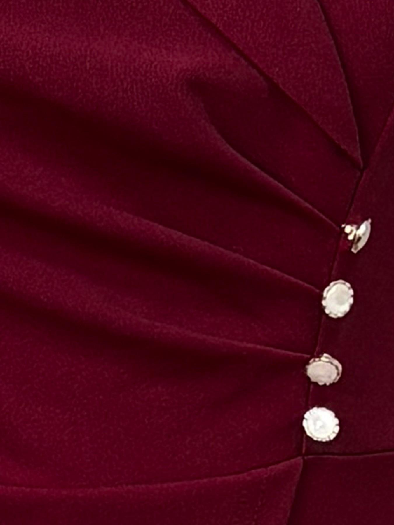 Spring Summer Slim Fit Women's Jumpsuit, Cross Neck Pure Color Single Button Waist Cinching Long, St Patrick's Day Party Wedding Season