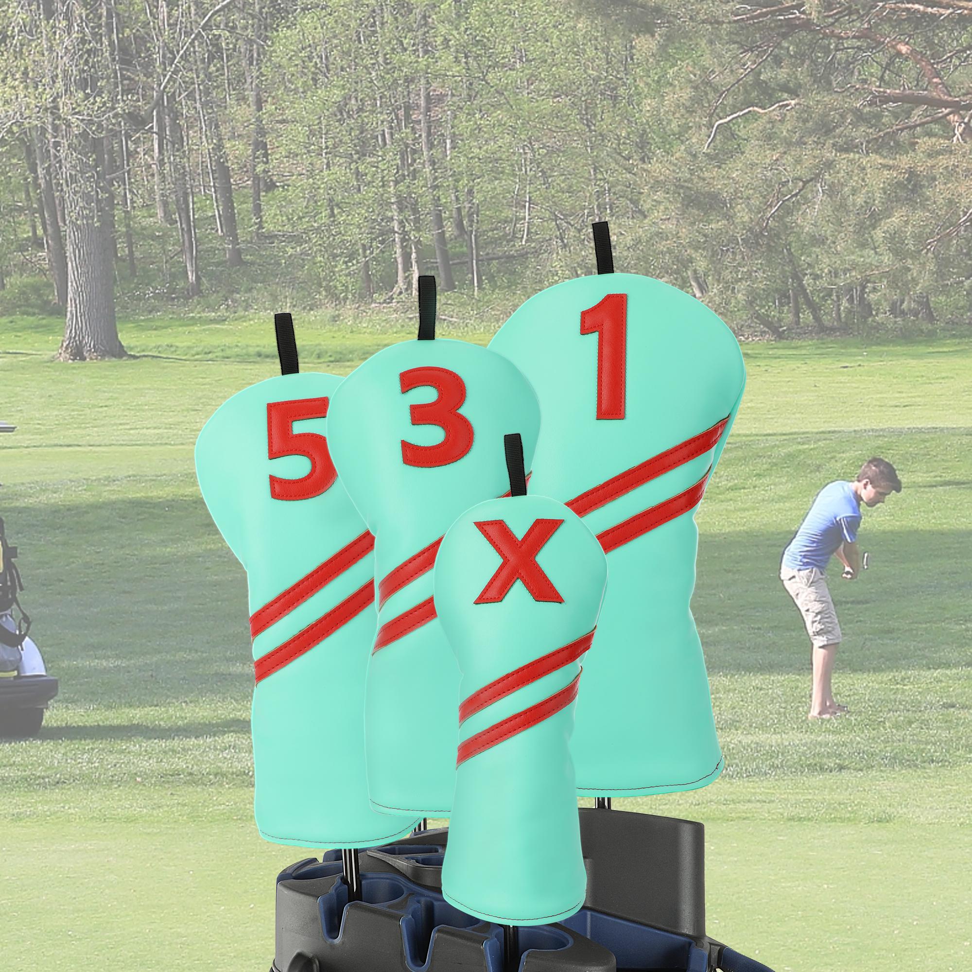 1 golf club cover,Simple classic striped design,suitable for drivers, fairway and hybrids,available in 5 colors