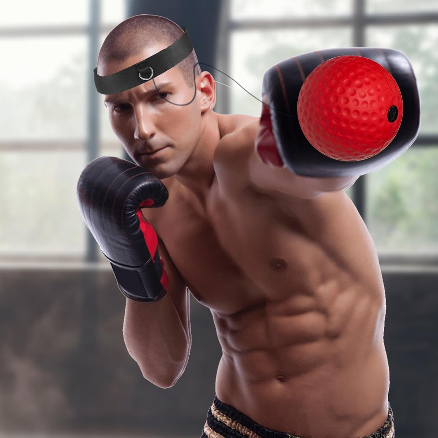 Boxing Reflex Ball Headband, Boxing Reflex Ball - Headband Boxing Ball - Head Mounted Boxing Reaction Ball - Adjustable Boxing Training Ball - Boxing Training Reaction Ball - Boxing Gear Punching Ball