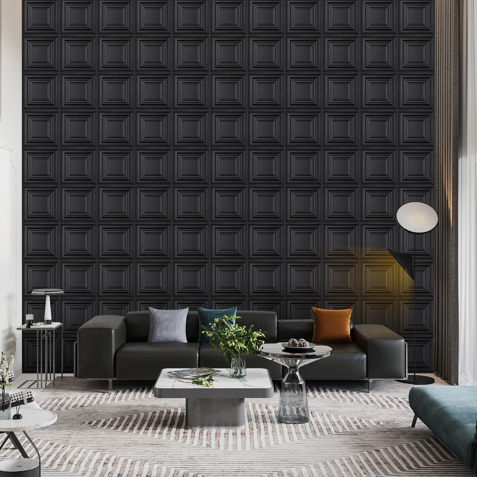 3D Geometric Pattern Wall Panel, PVC Material Wall Decoration, Modern Wall Decor for Living Room Hall Bedroom Hotel Office