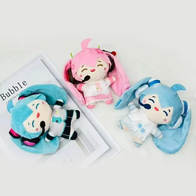 13cm Unisex Hatsune Miku Double Ponytail Rotatable Plush Doll - Bag Pendant, Ornament, Model Toy, Birthday Gift