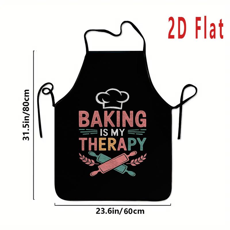 1pc 23.62X31.5inch "Baking Is Healing" Print Apron Fashion Home Work Clothes Durable BBQ Apron Washable And Reusable Kitchen Restaurant Supplies Work Apron Party Apron Suitable for Kitchen And Restaurant Gardening Painting Applicable New Year Gift