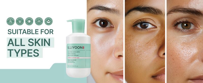 ILLIYOON Gentle Deep Triple Cleansing Set | Highly Effective Cleansing, Low-Irritation, Eye-Safe Formula, Pore Health Care, Hydrating Finish, Vegan Certified, Clean Beauty Standard (21.63 fl.oz.)