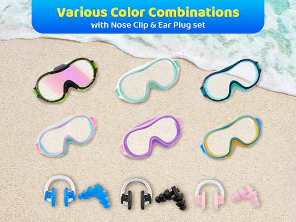 Aegend 2 Pack Swim goggles for Kids, Big Frame Anti-Fog Anti-UV Wide Vision Clear vision Waterproof, No leak large frame Swimming goggles for Boys Girls