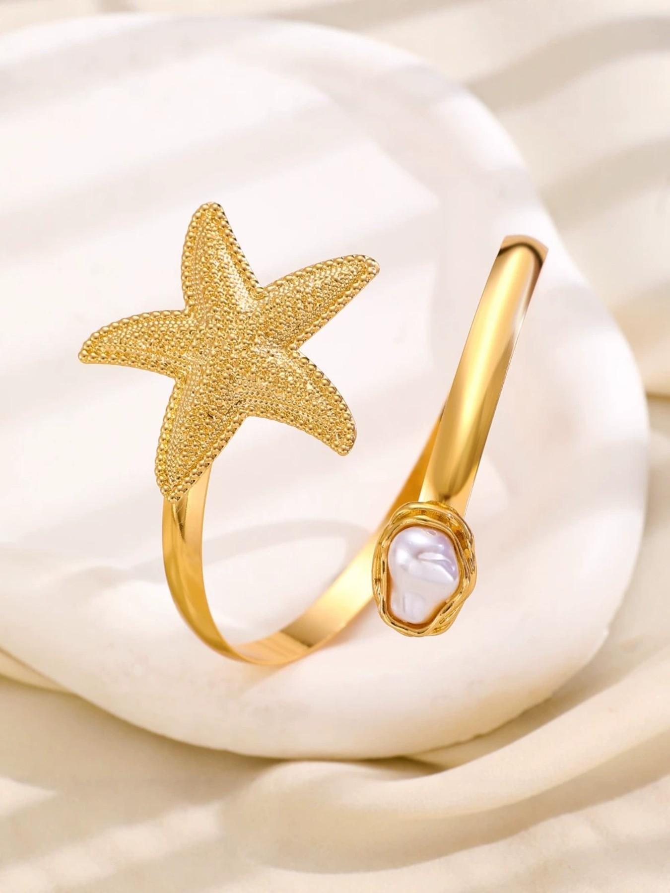 Oceanic Starfish Bracelet, Greek Style Vacation Accessory, Perfect for Long Dresses/swimsuits, Island Holiday Photo Prop, Gift for Friends/lovers