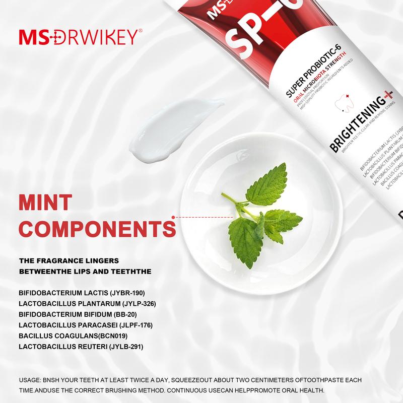 MS-DRWIKEY Super Probiotic Toothpaste Spring Mint Burst – Strengthens ...