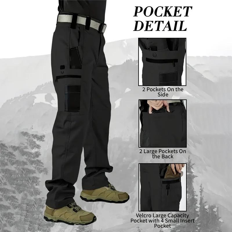 4pcs Men'S Tactical Cargo Pants, Multi-Pocket Design, Solid Color, Elastic Waistband, Ideal for Construction Workers, Hiking, Exploring,Menswear Breathable Casual Comfy Fashion Day Outdoor cargo pants for men slacks pantalones para hombre