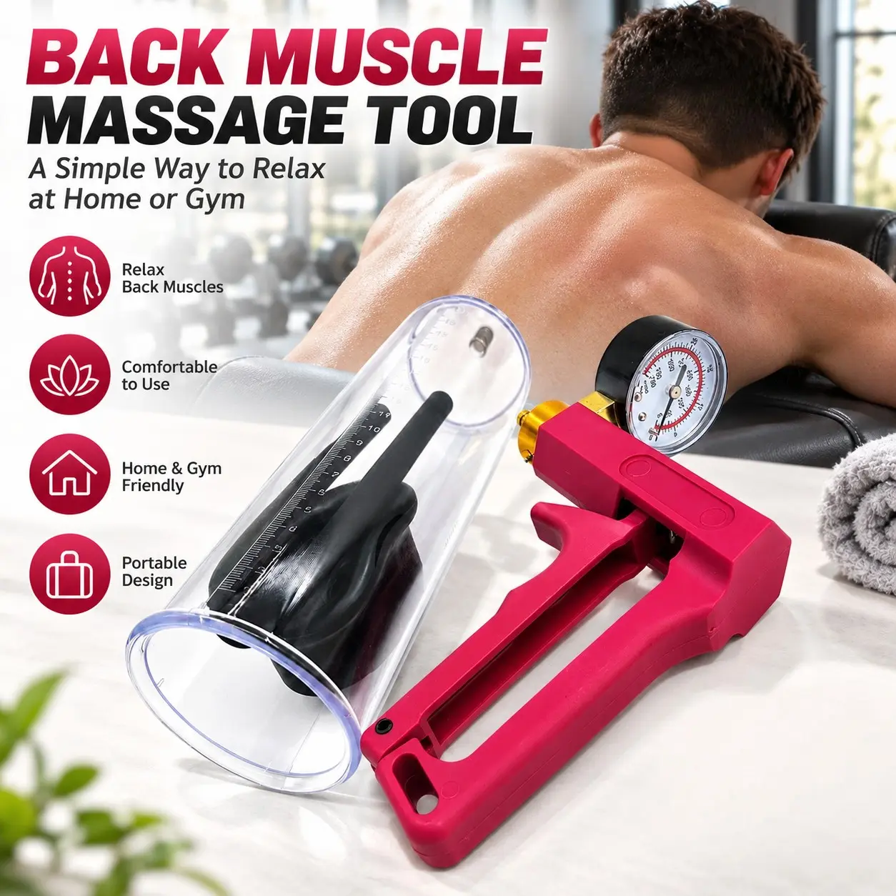 Home Use Back Muscle Massage Tool, New Handheld Full Body Relaxation Massager, Portable Mini Device for Daily Body Care