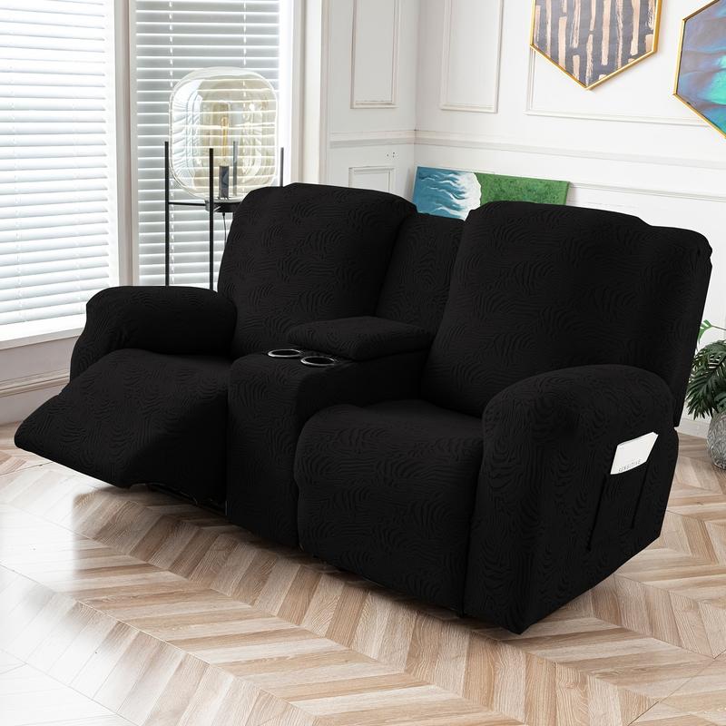 Recliner Loveseat Cover with Middle Console - Stretch Jacquard Sofa Slipcover for 2-Seat Reclining Couches with Elastic Straps & Furniture Protector #TikTokShopHolidayHaul
