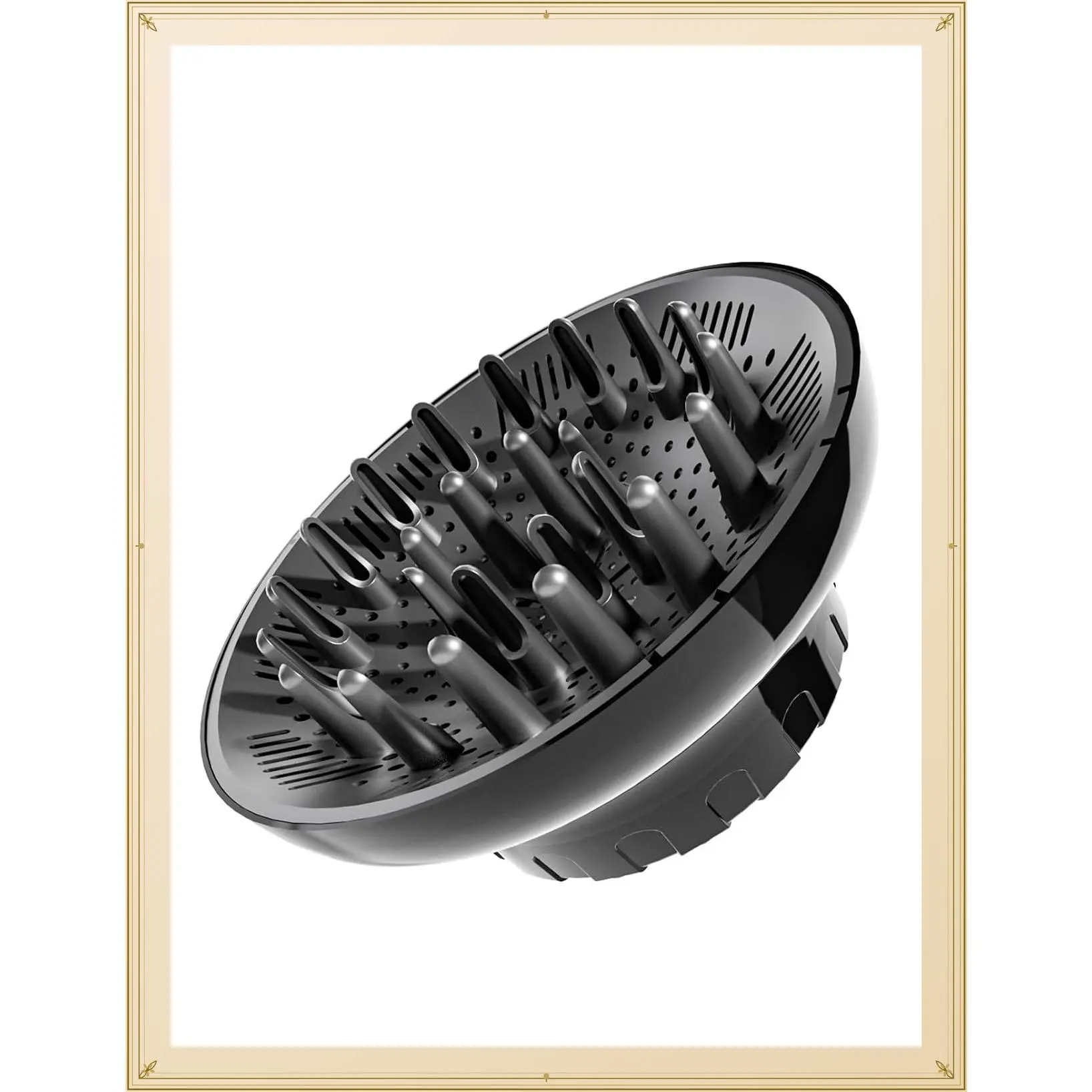 Universal Hair Diffuser Attachment for Hair Dryer, Fits 1.5-2.4 Inch Blow Dryers, for Curly, Wavy, Long, Thick Hair, Women, BlackGift