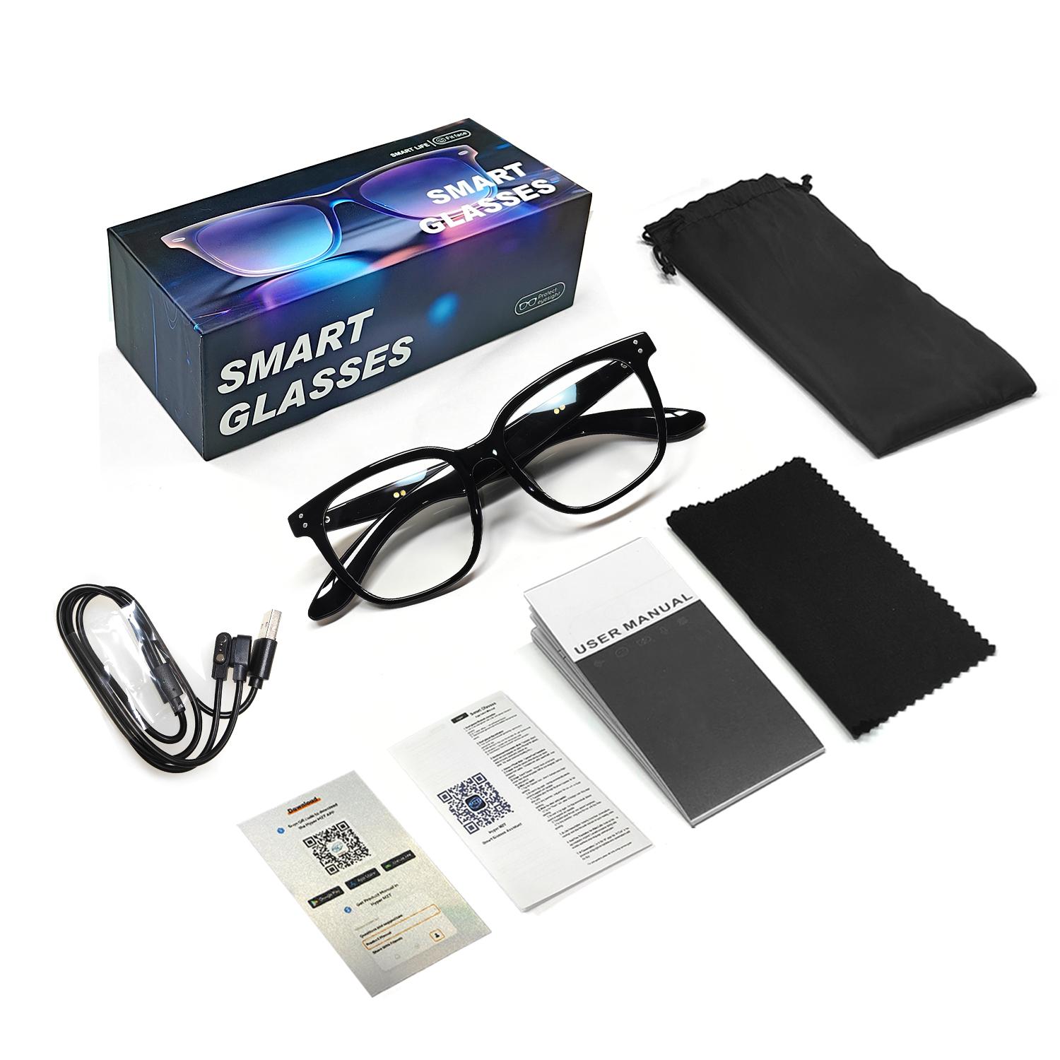 SENBONO Smart Glasses Wireless Audio Eyewear Multifunctional Audio Polarized BT Sunglasses with Microphone Speaker, UV Protection, Auto Pairing, Ai Translation, Voice Assistant, Smart Music Glasses Wearable