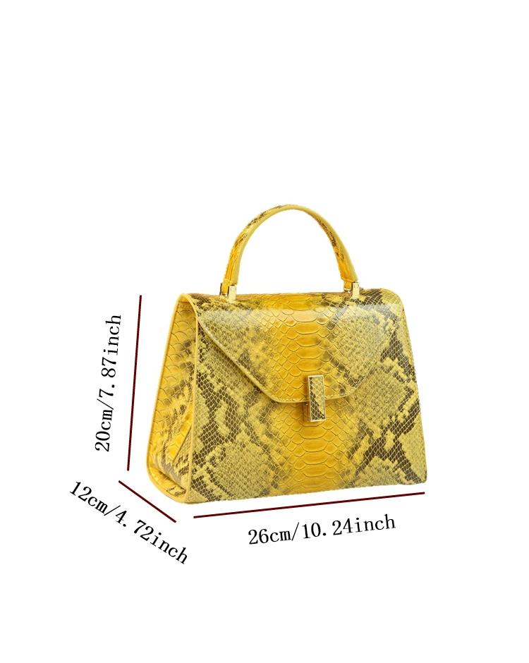 Elegant Snake Print Handbag, Luxurious Retro Small Square Bag, Chic Commuter Crossbody Bag, Unique Design Shoulder Bag