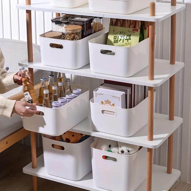 6-Pack Stackable Storage Bins with Lids - Waterproof for Office, Bathroom & Snacks Boxes Organiser house organizers boyfriend basket room organization products house organizers boyfriend basket room organization products