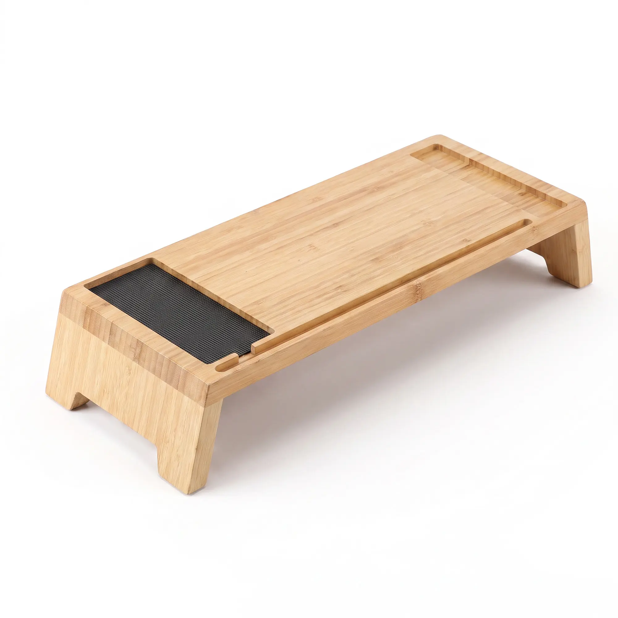 Bamboo Monitor Stand Riser, 22 Inch Desktop Shelf for Monitor/Laptop - Solid Wood Desk Shelf & Workspace Organizer