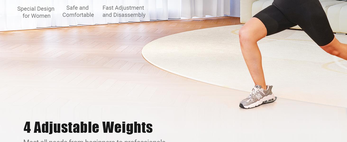 MERACH Adjustable Dumbbell Set, 4 in 1 Free Weights Dumbbells Each 2.2-8.8LBS Hand Weights for Women Soft Rubber Handle for Home Gym Exercise Training