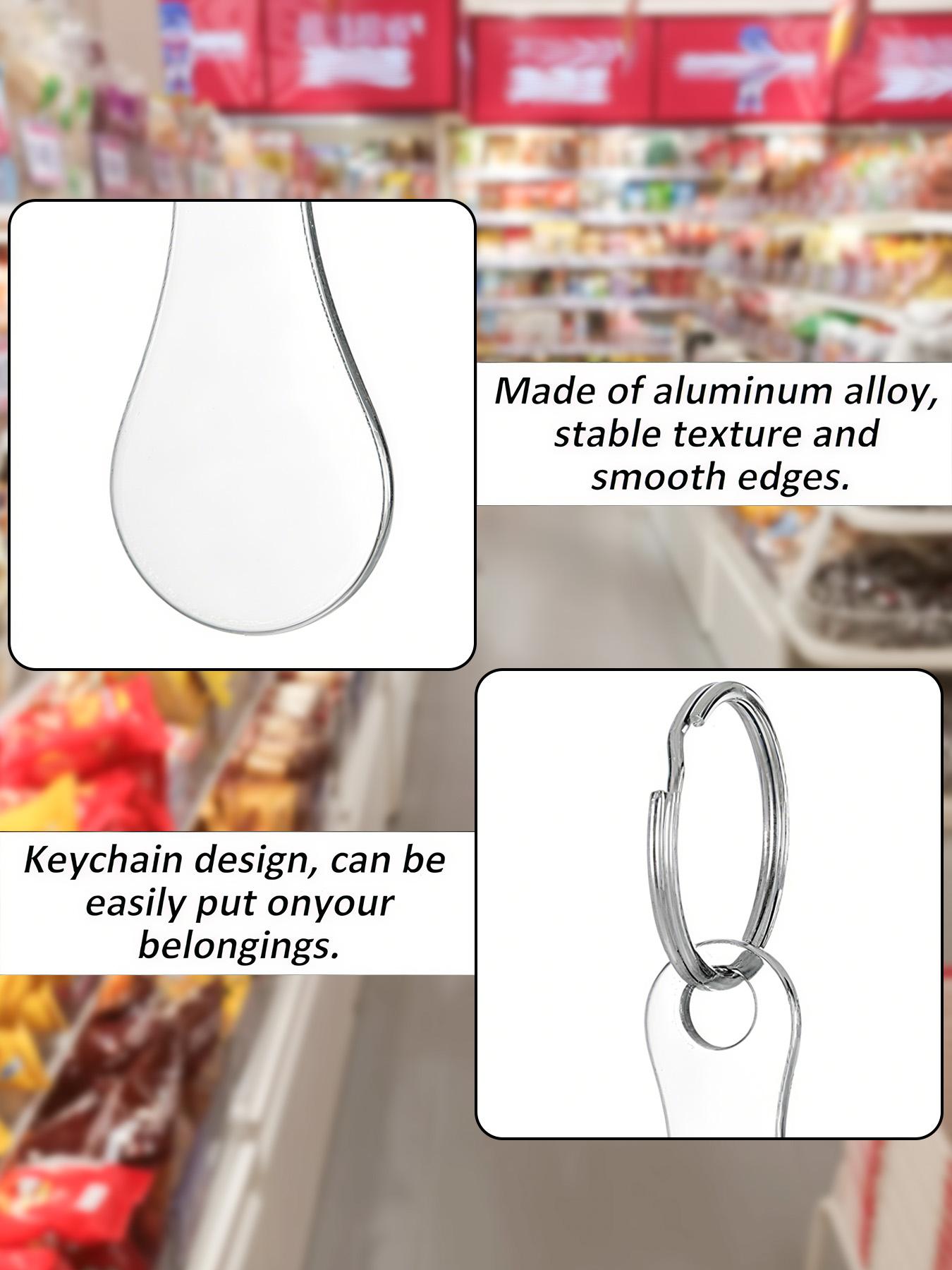 Stainless Steel Shopping Cart Token Keychain, Couple Key Chain Bottle Opener Bag Charm (silver Color), Casual Style, No Warning