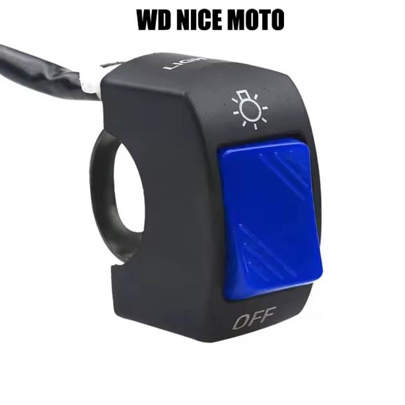 WD NICE MOTO Motorcycle Handlebar Flameout Switch, on off Button for Moto Bike Headlight Signal Lamp, Universal Control Button 12V