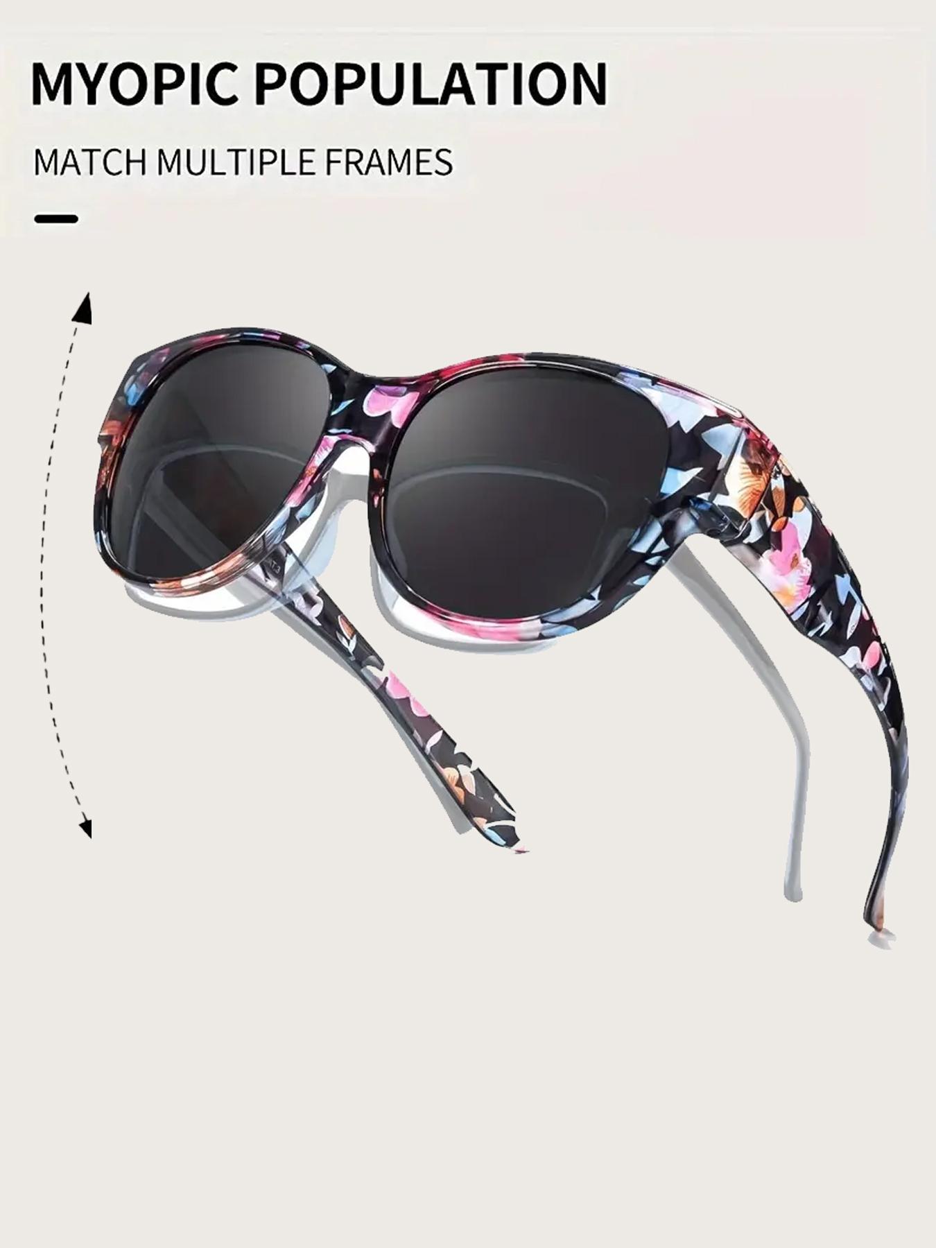 Vintage Fashion Floral Pattern Modern Trendy Styling Sunglasses, Trendy Casual Sun Protection Glasses for Everyday Use, Fashion Accessories for Outdoor Activities, Trendy Beach Eyewear, Lightweight Durable Sunglasses