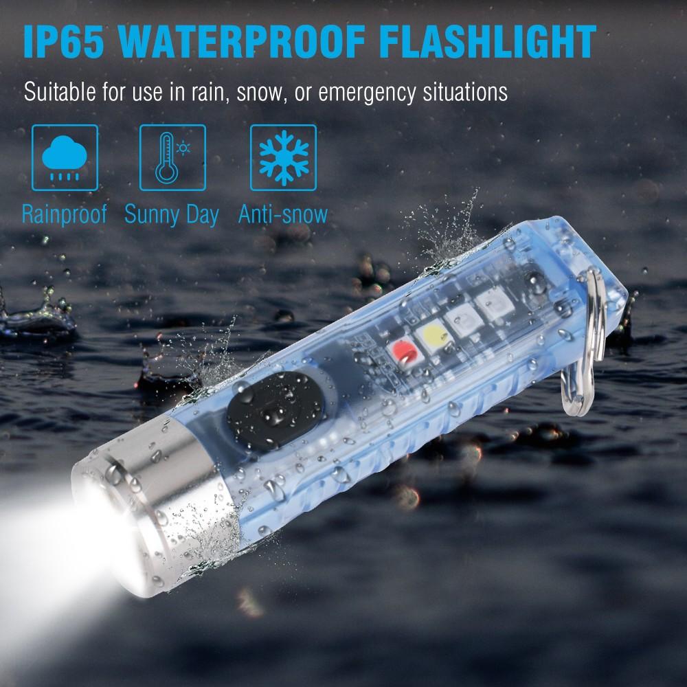 Small Powerful Mini Keychain LED Flashlight, Tactical Portable High Bright Pen Light, Sst20 LED USB Rechargeable, Ip65 Waterproof, Multi-Function Emergency Lighting