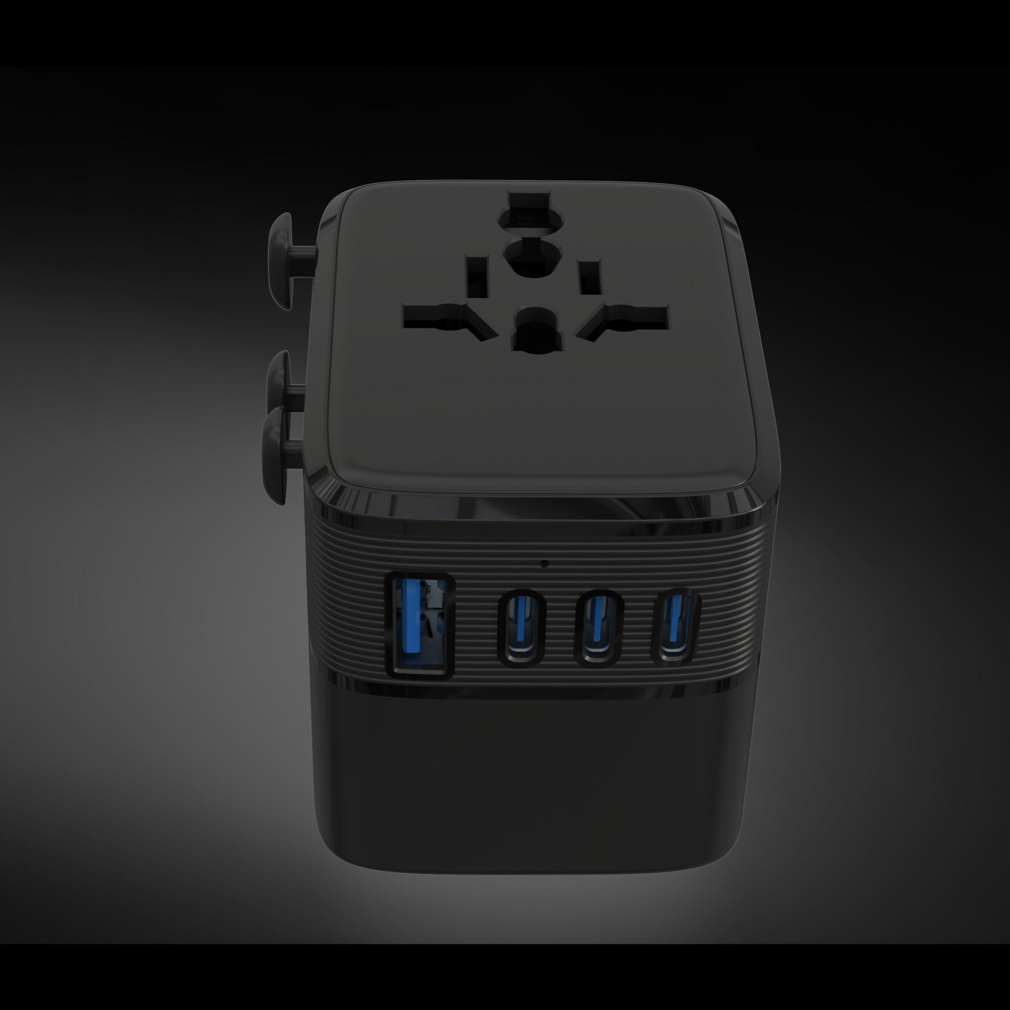 20w Global Travel Adapter Plug, 1a3c Multi-Port Fast Charging Universal Power Converter, Compatible with Uk Us Eu Au Sockets