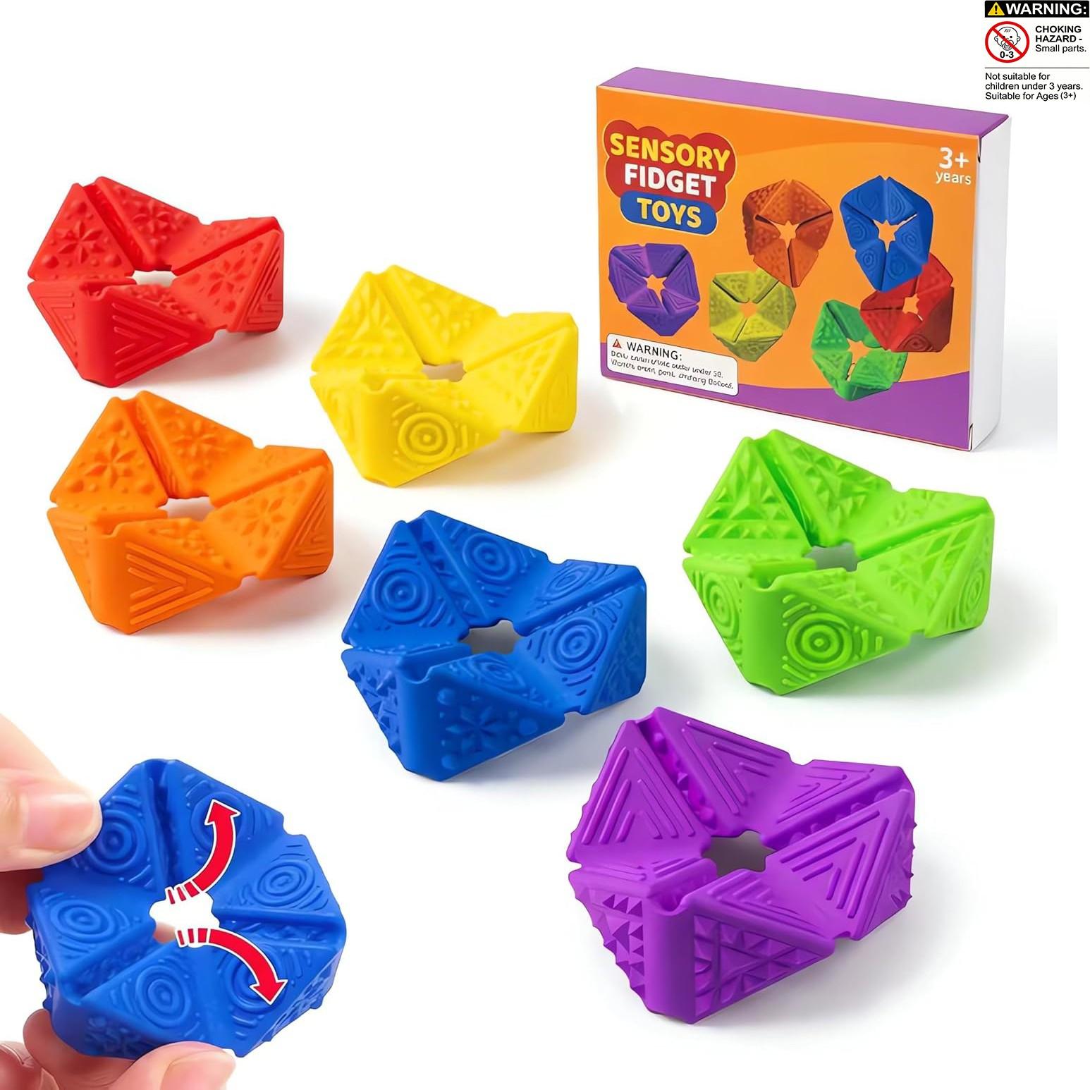 Sensory Fidget Toys for Kids and Adults, Textured Flip Cube, Stress Relief for Teens with Anxiety, Adhd, Autism, Classroom, Office Use