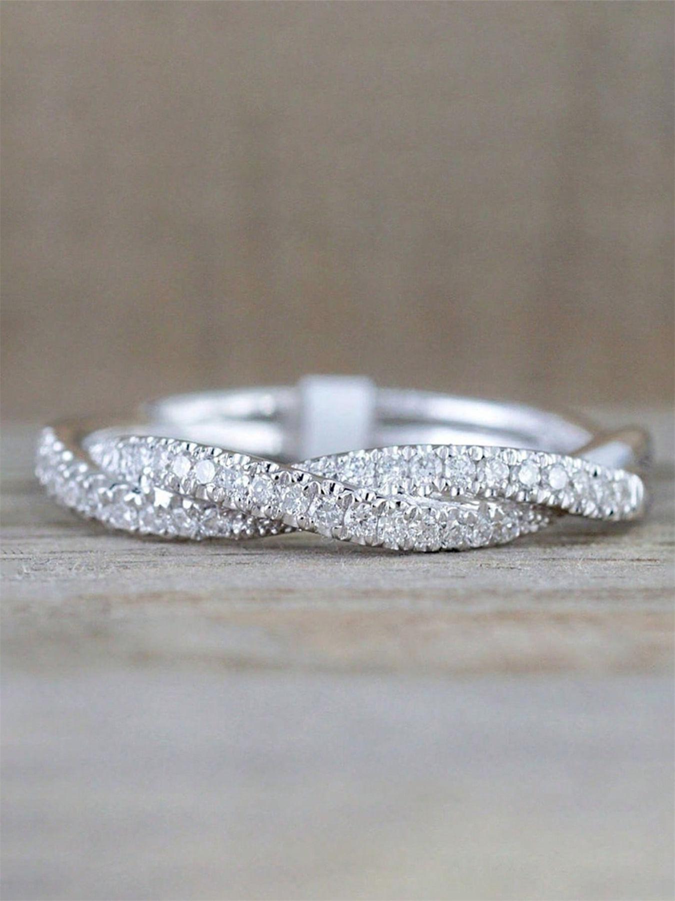 1 PC Fashion Cubic Zirconia Ring For Women For Wedding Engagement Party Jewelry Valentine's Day Gift