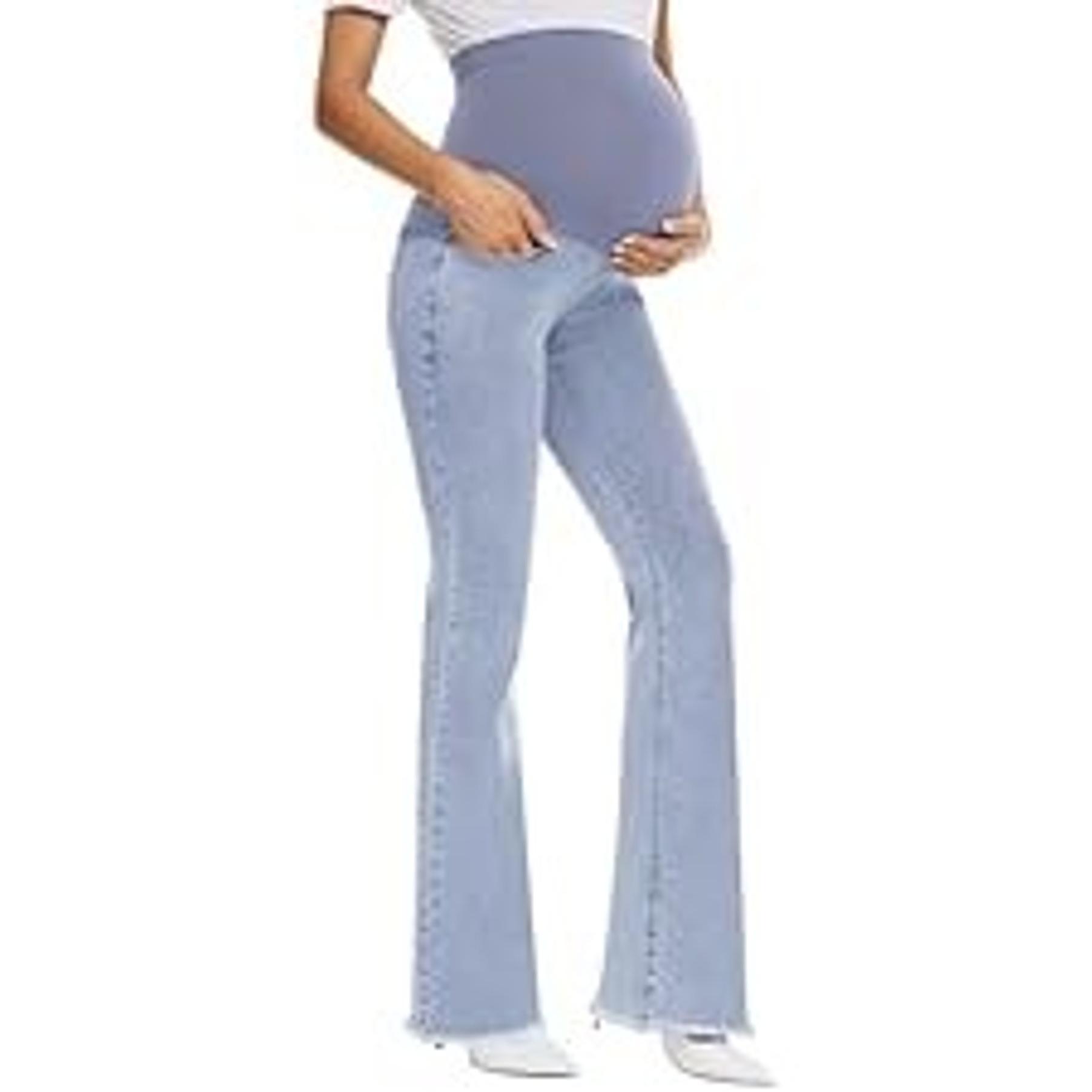 Women's Over-The-Belly Maternity Cargo Scrub Pants, 4-Pocket Pregnancy Clothing, Over Belly