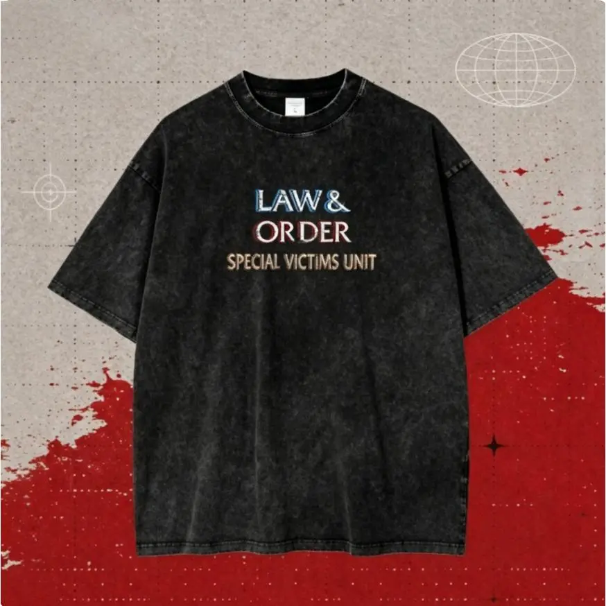 2D print Law & Order SVU T-Shirt – Classic Crime Show Logo Tee, Vintage Oversized Washed Shirt, Detective Aesthetic, True Crime Fan Gift