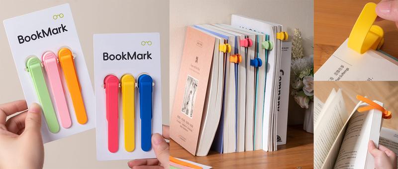 EasyClip Silicone Bookmark: Minimalist blankpage markers that automatically remember yourpage. Perfect Gift for Book Lovers