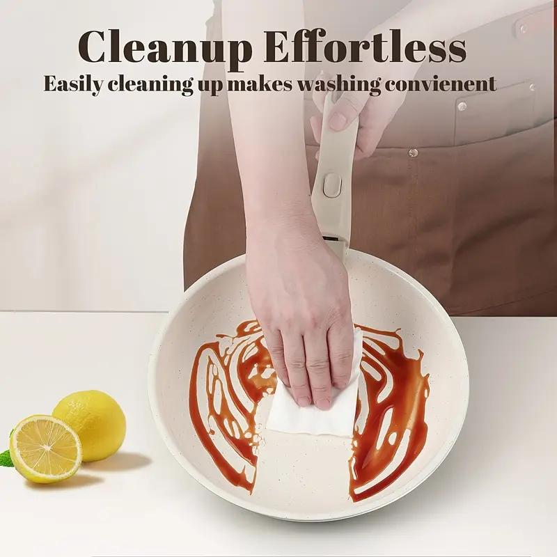 Portable Cookware Set - Lightweight non-stick removable cookware with pots and pans, space saving design suitable for small kitchens, easy to clean and compatible with electric stoves