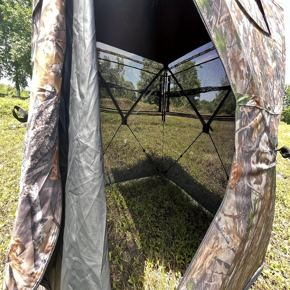 Hunting Blind 2-3 Person with Portable Hunting Chair, 270 Degree See Through Pop up Ground Blinds for Deer Turkey Duck Hunting, Bow Hunting Adjust Windows with Silent Zipper