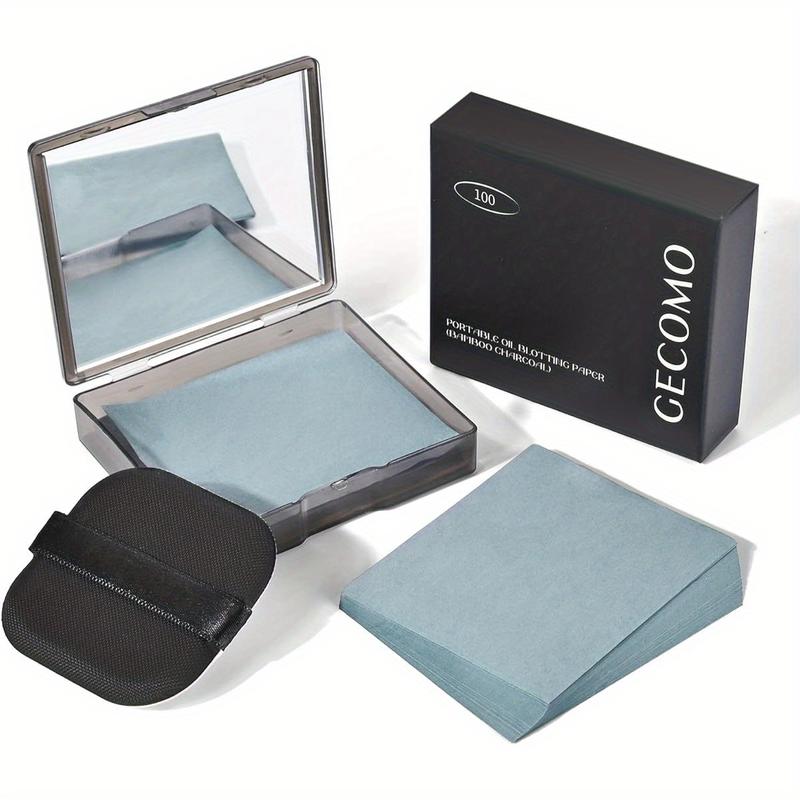 Portable Oil-absorbing Paper, 200pcs Compact Facial Oil-absorbing Pads with MirrorFacial Oil-absorbing Pads, Skincare SuppliesBirthday Gifts, Christmas Gift