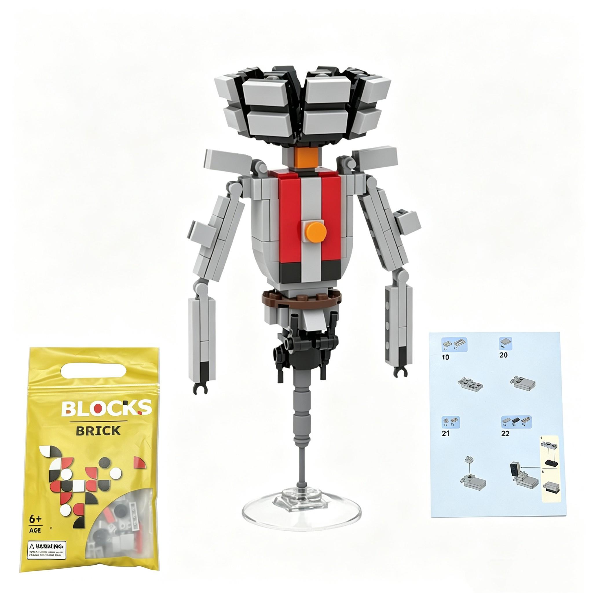 177 Pieces Mechanical TV Shape Building Blocks, Assemble Mecha Model, Educational Toy for Boys, Desktop Decoration