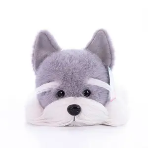 New Lifelike Multiple Styles Cute Lie Prone Doggy Panda Plush Toys Fluffy Huaky Panda Saint Bernard Schnauzer Toys Nice Gift