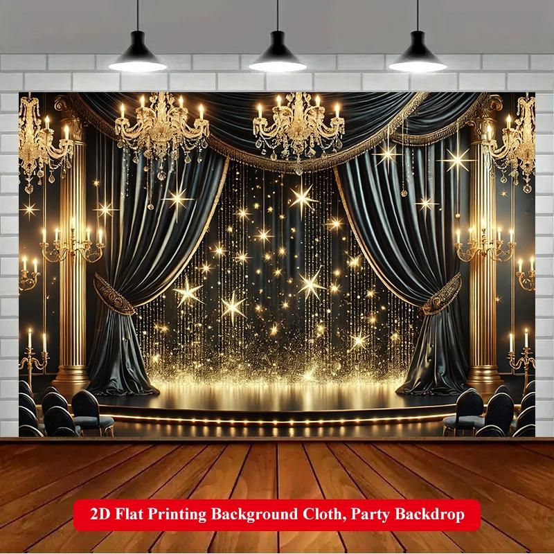 2D Flat Printing Backdrop Banner 1pc, Stage Decor, Indoor Backdrops With Vibrant Polyester Background Cloth for Family Party, Wedding, Birthday, Christmas, Thanksgiving, Room Decorations, Easy to Set Up, Reusable