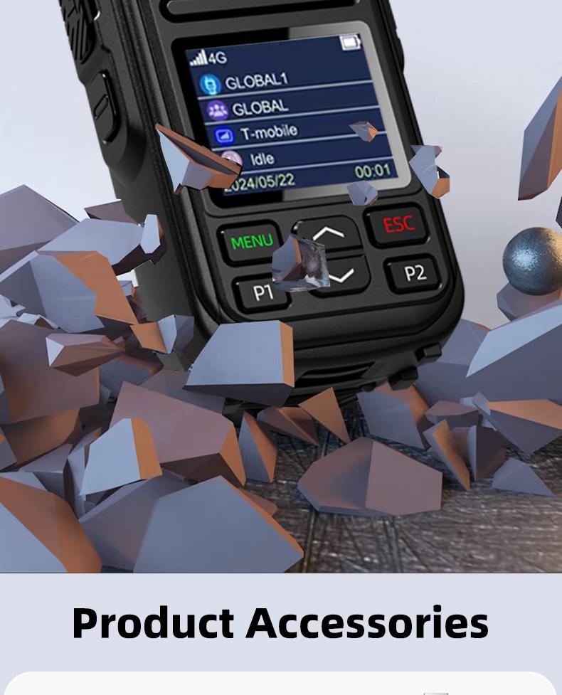 SIM card lifetime free support for 2g4g, Bluetooth WiFi, portable handheld walkie talkie for long-distance communication, suitable for outdoor exploration, fleet travel, two-way walkie talkie