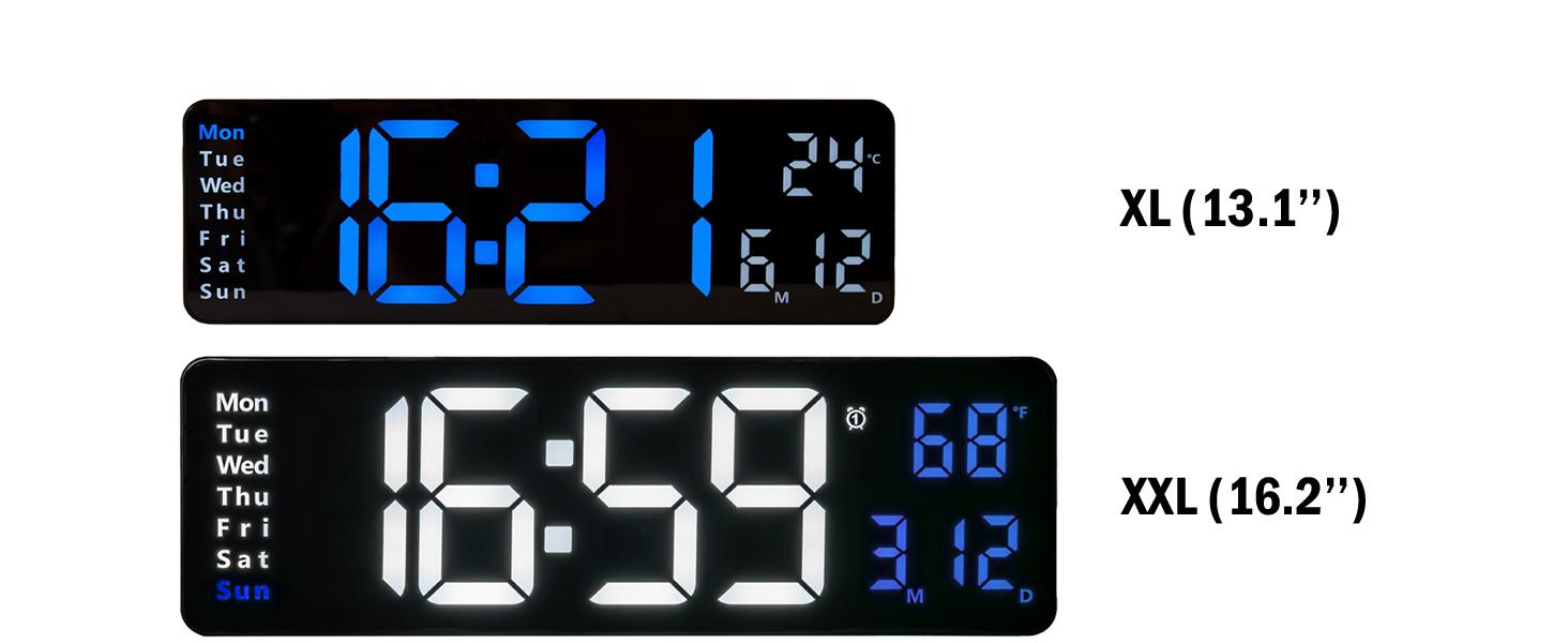 USB Battery Charging Digital Wall Clock, Large Screen, Countdown DigitalTimer,Home Decor Interior Blue Rectanglemothers day des mart alarm modern clockdigital Designelectronic bed display decoration bedroom,LED Large Display Digital Wall Clock
