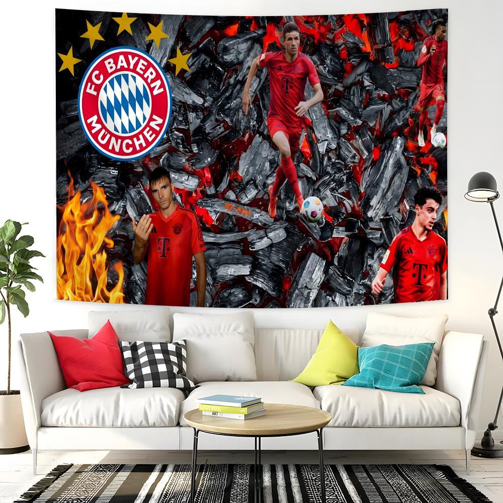 German Bundesliga FC B-Bayern München star Tapestry Background Hanging Cloth Bedroom Room Decor Aesthetic Tapestry Wall Party