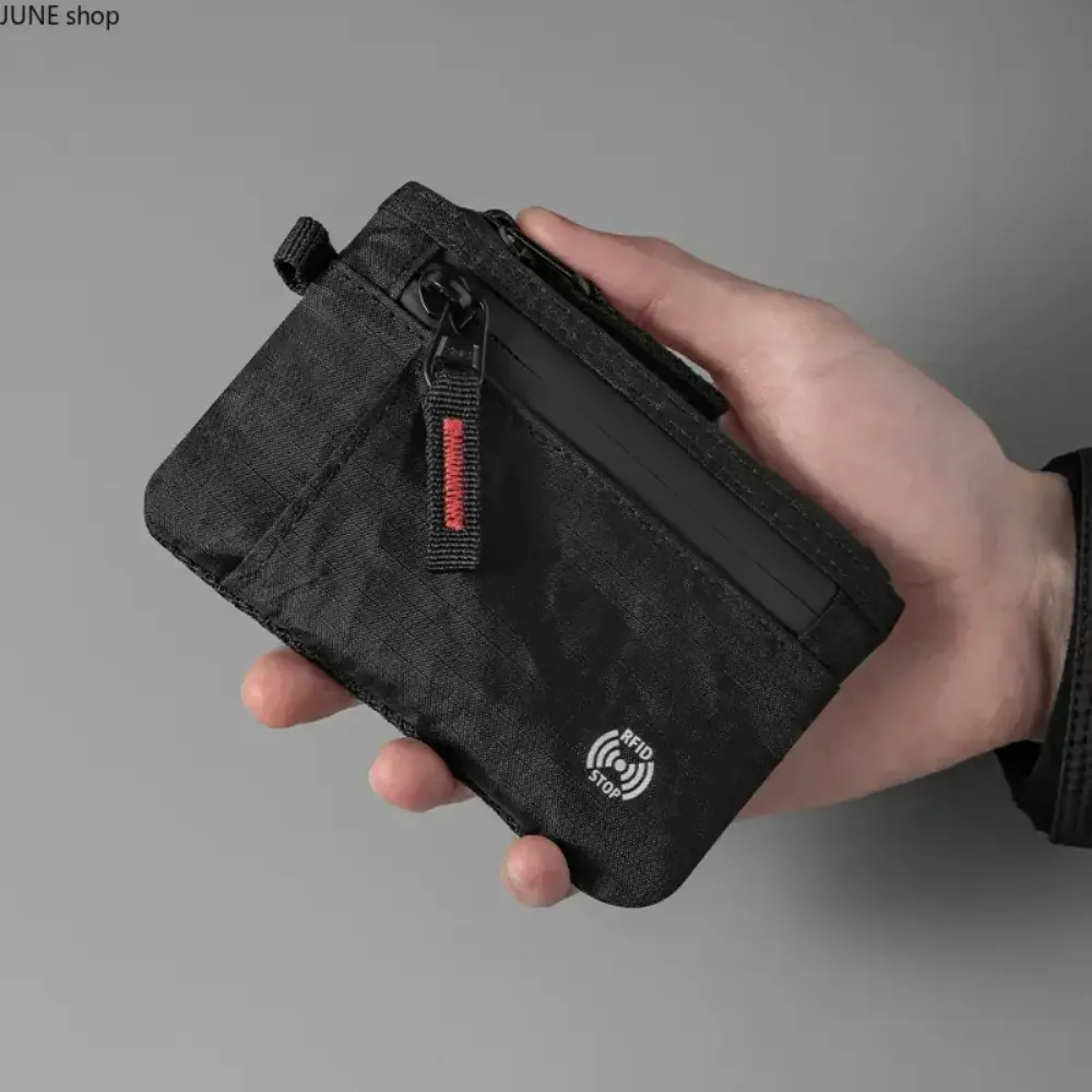 Unisex Minimalist RFID Shielded Durable Wallet - Water-Resistant X-PAC Fabric, Slim Anti-Theft Zipper Pouch, Card Holder, Coin & Key Organizer for Travel, Work Accessories, Wallets for Women, Unique Gifts for Man, Accessories Adults