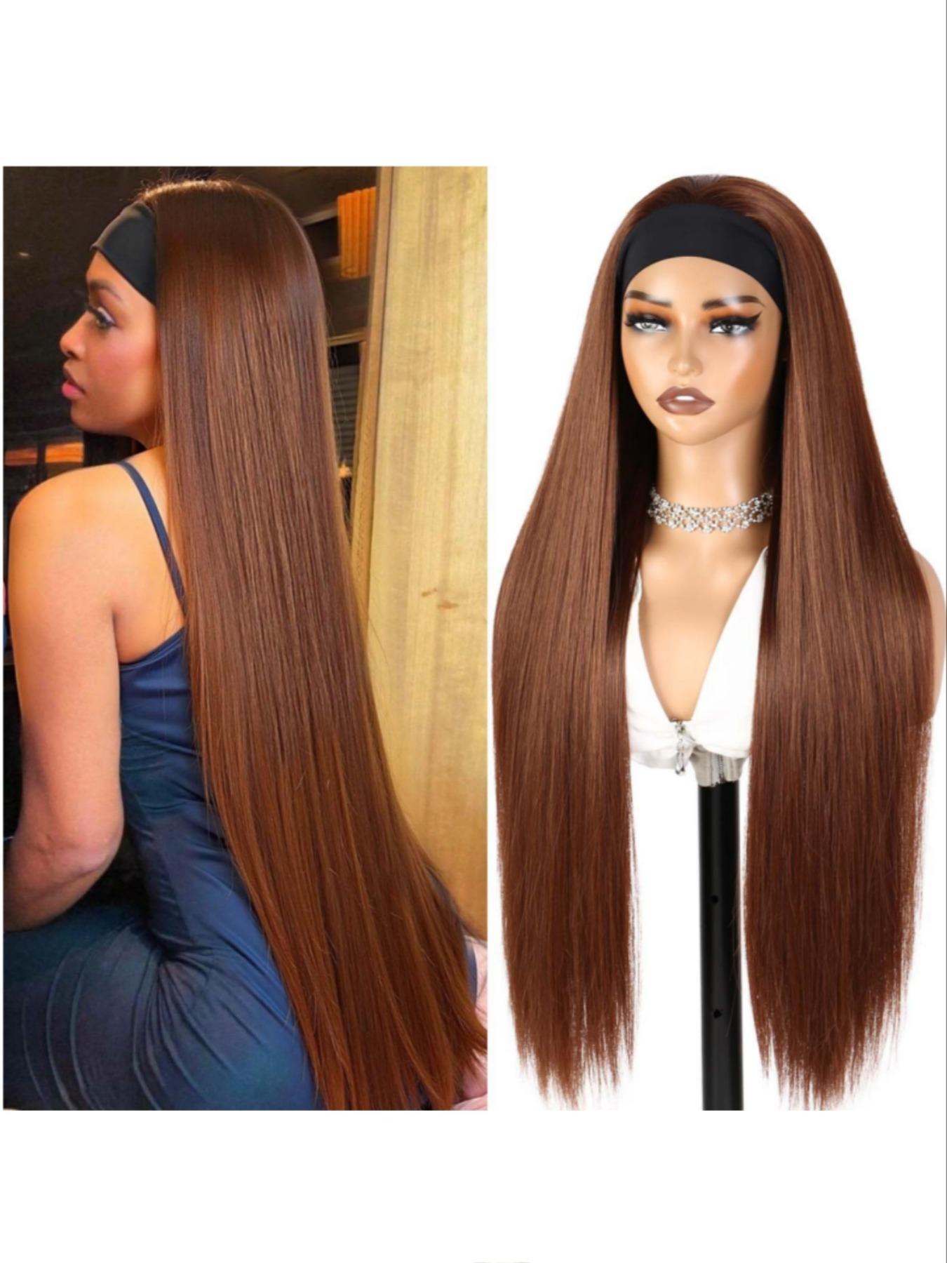 32 Inch Super Long Glueless Headband Half Wig for Women, Daily Wear Wig, Synthetic Wigs, Synthetic Straight Hair, Heat Resistant Fiber, Suitable for Daily & Party Use 32 Inch Super Long Glueless Headband Half Wig for Women, Daily Wear Wig, Synthetic Wigs, Synthetic Straight Hair, Heat Resistant Fiber, Suitable for Daily & Party Use