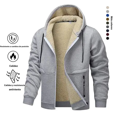 Holiday Shopping Spree Winter Men's Casual Thick Fleece Hooded Jacket, Warm and Windproof Men's Fleece Lined Hooded Jacket, Windproof with Pockets, Casual Fall and Winter Coat, Long Sleeve Zipper Design Winter Apparel, Fleece Thicken Winter Jacket