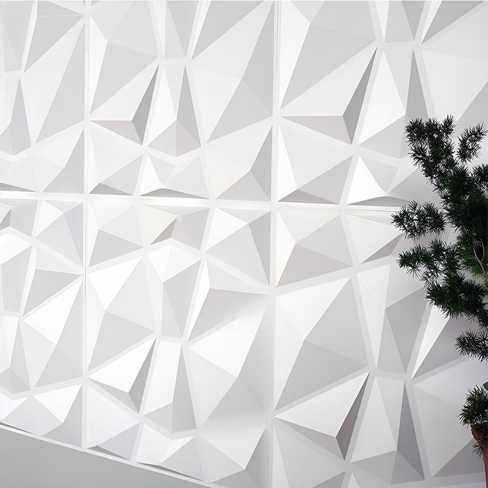 3D Diamond Pattern Wall Panel for Indoor Wall Decoration, Durable PVC Material, Perfect for Home Living Room & Bedroom Walls, Indoor Use, Wallboard Panel