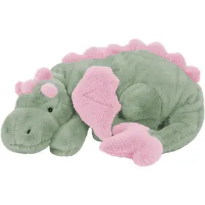 Large 36in Cute Dragon Stuffed Animals Plush Toy Soft Matcha Green Pterosaur Plushie Giant Fuzzy Dinosaur Pillow with Pink Wings Cuddly for Friends Family Member
