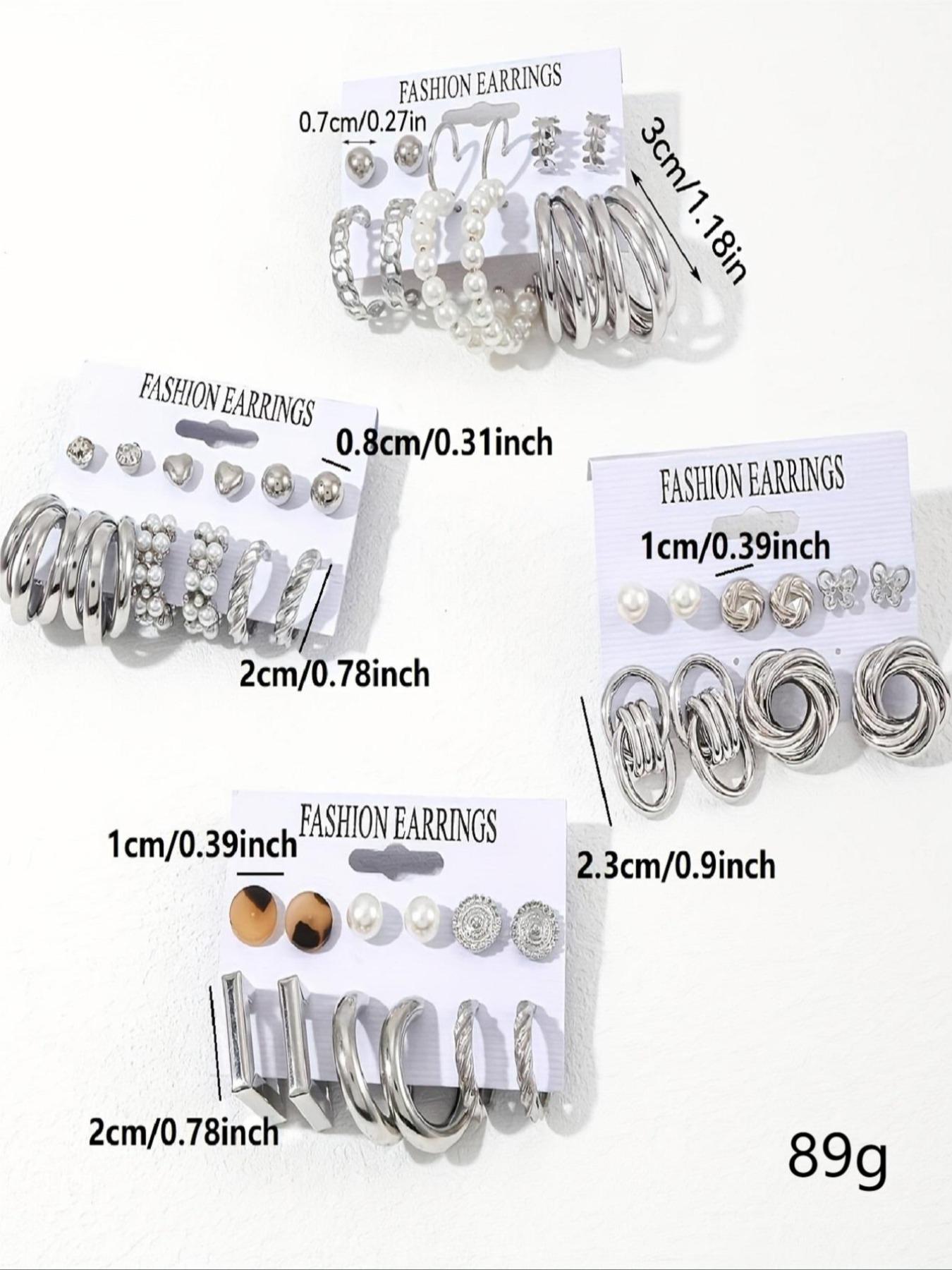 Faux Pearl & Rhinestone Decorated Heart & Butterfly Design Stud Earrings As Gift, 2024 New Dainty Jewelry for Daily Clothing Decor, Party