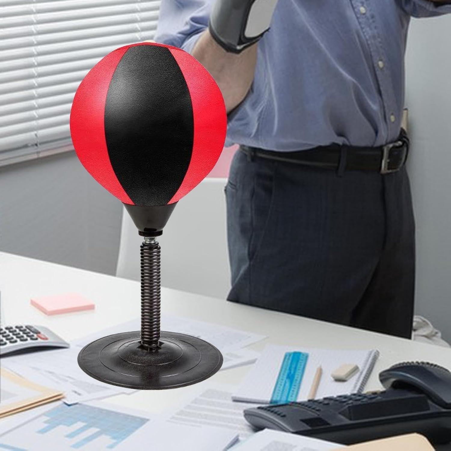 Speedball Boxing Stand Ball, PU Desktop Punching Bag, Inflatable Punching Ball, Ideal for Home Gym, Durable & Portable Design