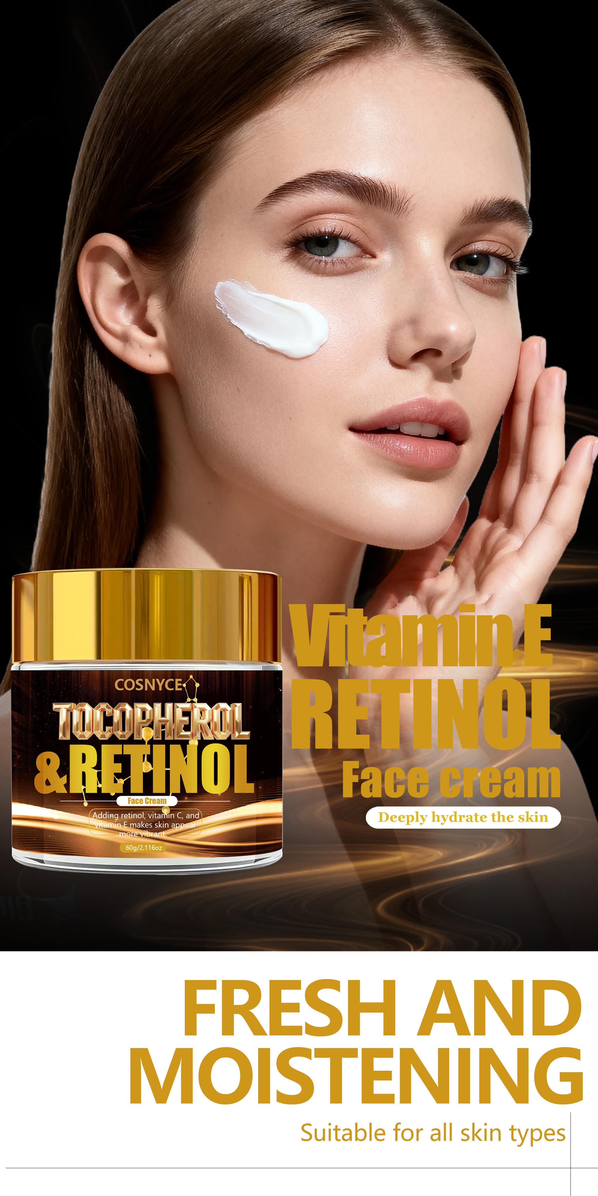 Cosnyce Retinol Face Cream with Vitamin E, Skincare, Rich in Antioxidants, Ideal for Mature Skin Care
