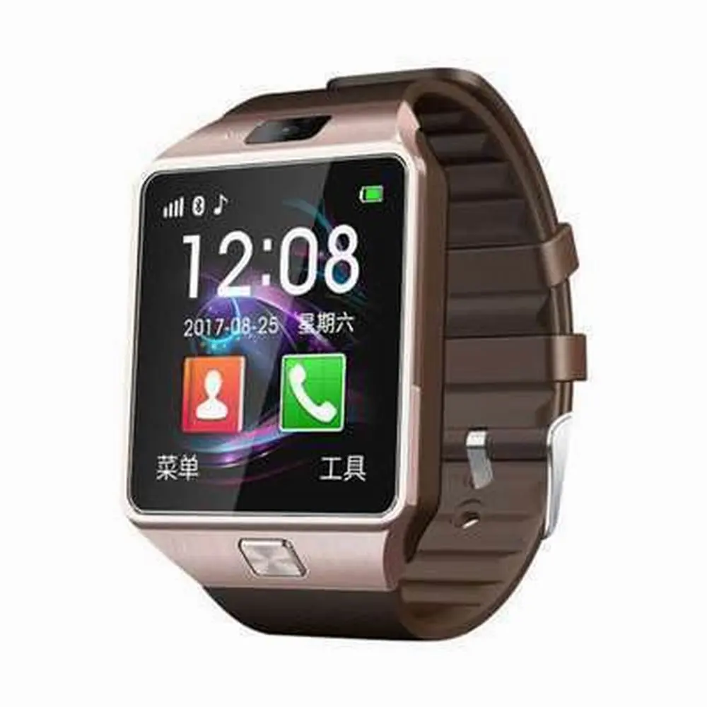 DZ09 Smart Watch - Wearable Device with Digital Touch Screen, Q18 Bracelet Design, Camera, Bluetooth, SIM Card Support, Mobile & Music Functions for IOS Android Phones, Water Proof, Devices