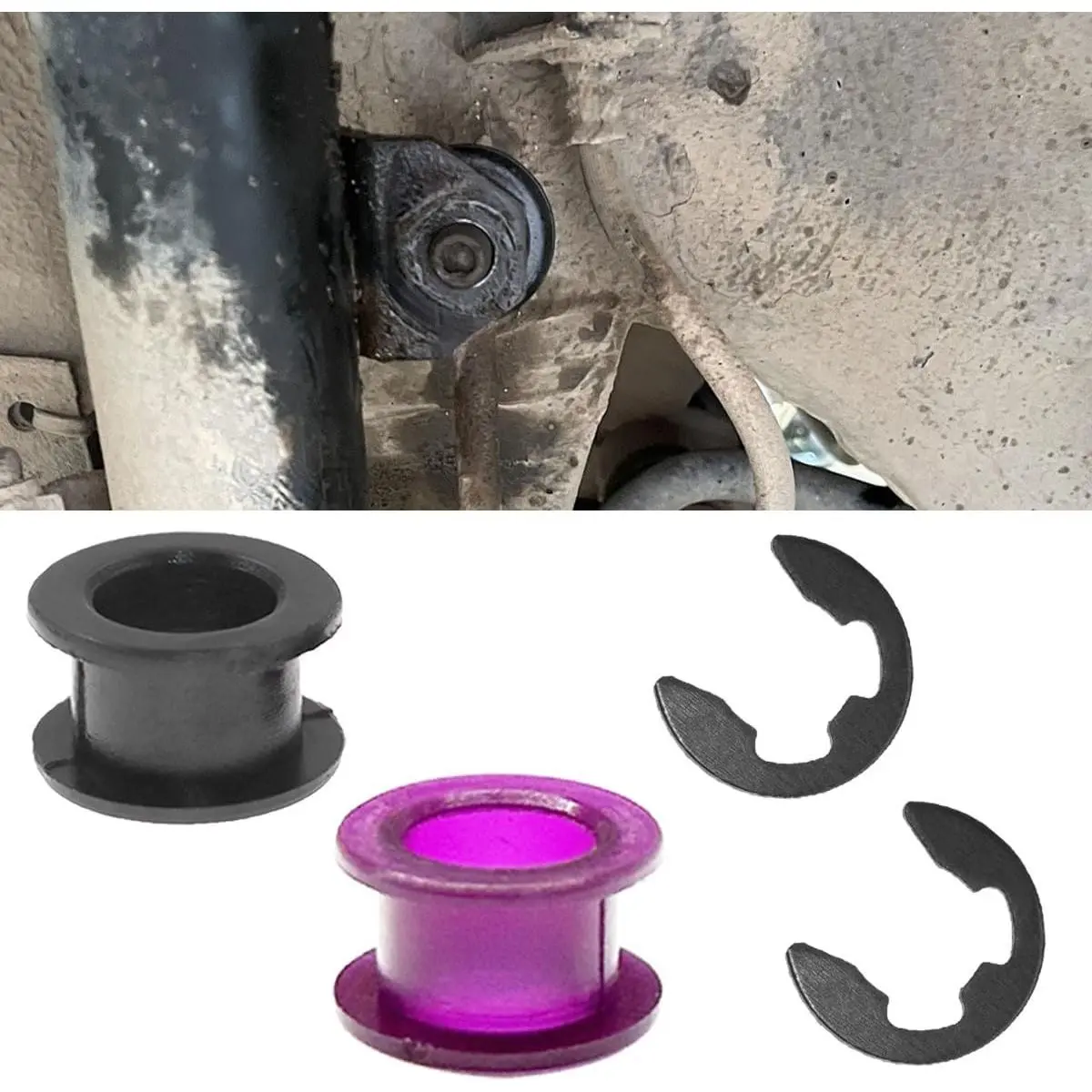 2 count Shift  Bushing Repair Kit with Clips, Portable Automatic Transmission Shift Linkage Bush Tool,  Accessories for  Models, Replace 33820-02370 33835-08010 (Black)